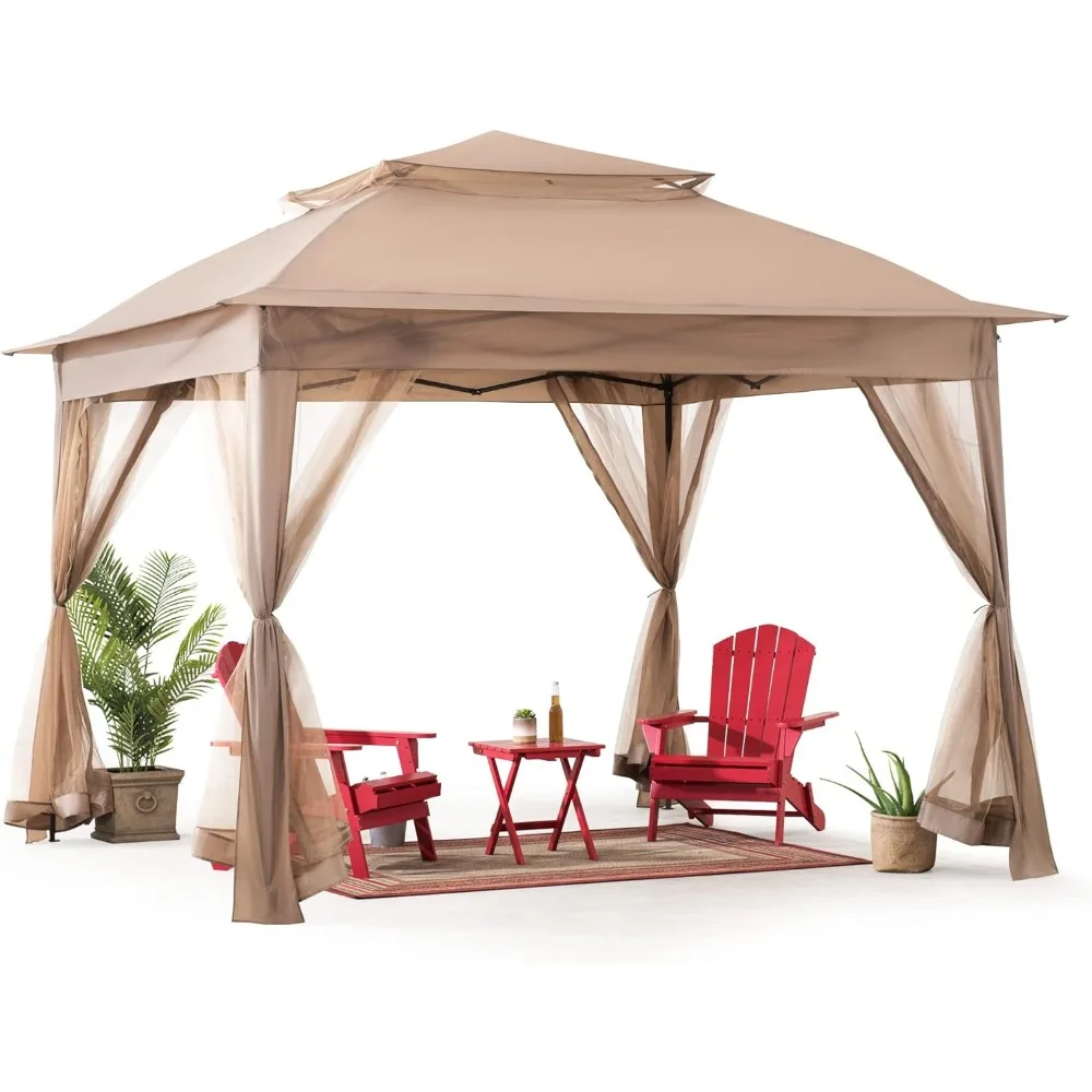 Outdoor Furniture Gazebo - Modern 11x11 Ft. Pop-Up Instant Gazebo,