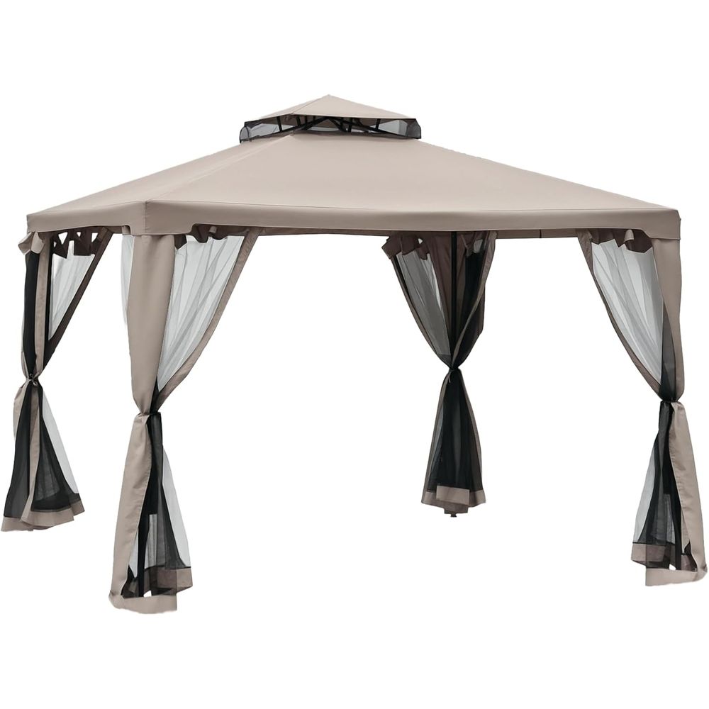 Outdoor Furniture Gazebo - 9.6' x 9.6' Patio Gazebo, Outdoor