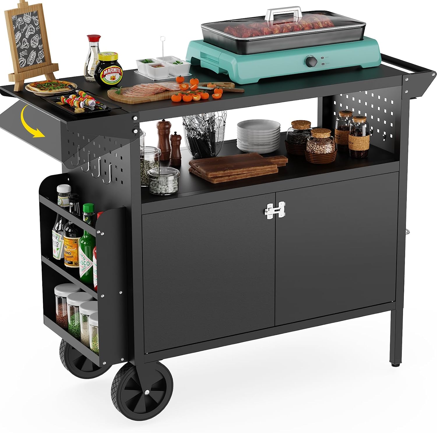 Outdoor Grill Cart Table With  - Outdoor Furniture Patio review and price