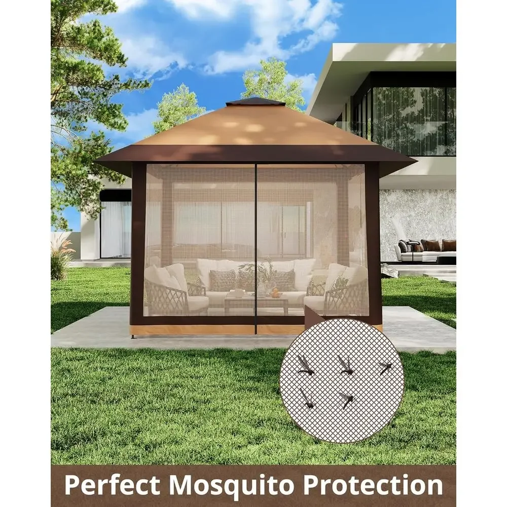 13x13 Outdoor Gazebo with Mesh - Outdoor Furniture Gazebo review and price