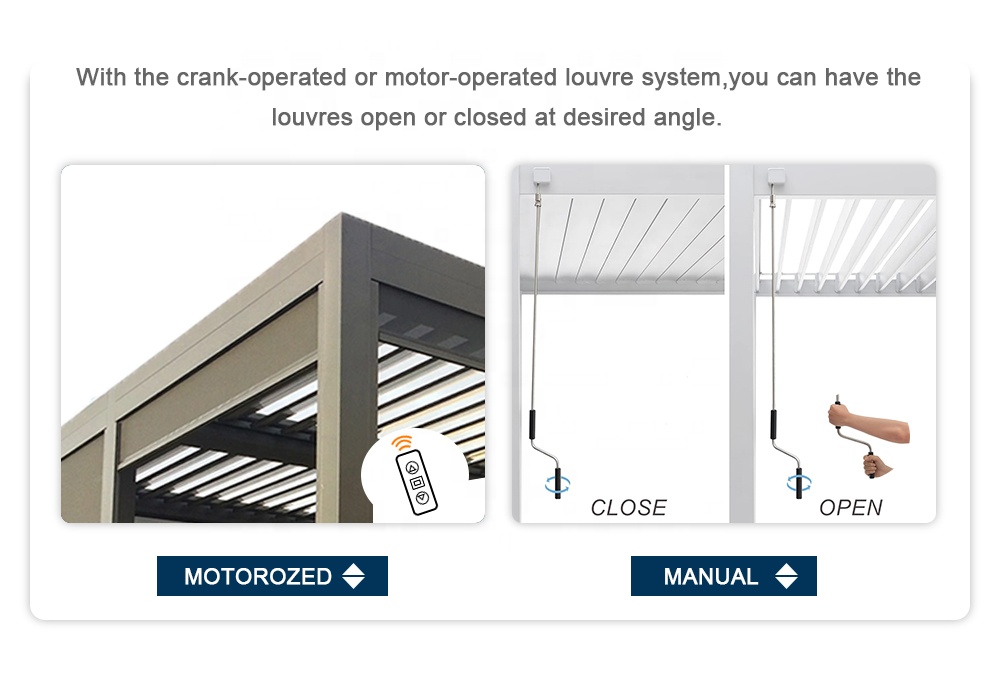 Louvered Aluminum Pergola Adju - Outdoor Furniture Gazebo review and price