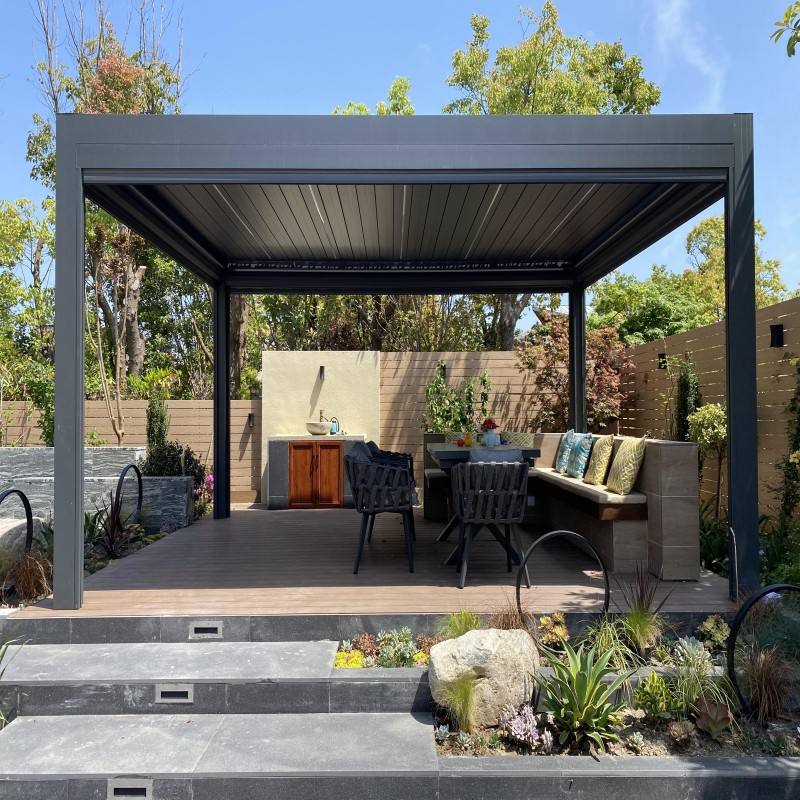 Backyard Install Against The W - Outdoor Furniture Gazebo review and price