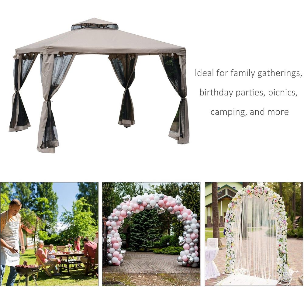 9.6' x 9.6' Patio Gazebo, Outd - Outdoor Furniture Gazebo review and price