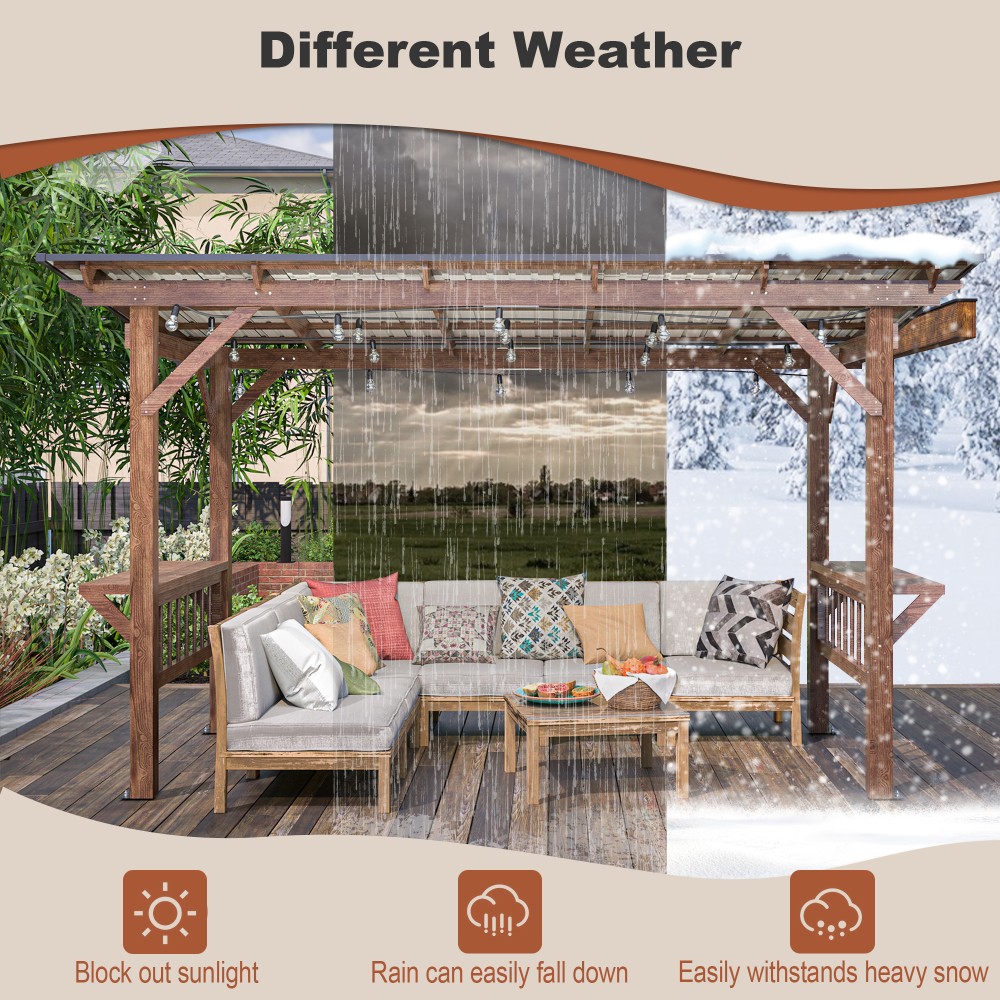 ！@13' X 6.5' Modern Wooden Per - Outdoor Furniture Gazebo review and price